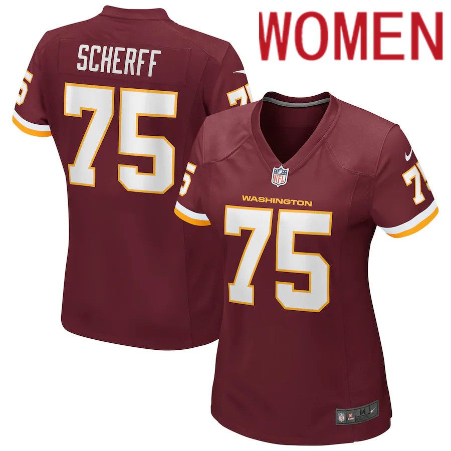 Women Washington Redskins 75 Brandon Scherff Nike Burgundy Game Player NFL Jersey